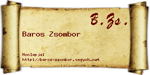 Baros Zsombor névjegykártya